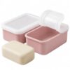 Silicone Soap Molds with Lids for Bar Soap Making, 2 Pack Deep, Blush Pink