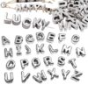 Silver Acrylic Alphabet Letter Beads A-Z, 26PCS Large Hole