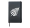 Silver Fern Leaf NZ Symbol New Zealand Kiwi Land Aotearoa Hardcover Journal, Black