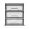 Silver Plastic Household Wide Storage Cart, 3‑Drawer Organization Tower for Home Use
