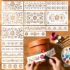 Simabsie 15 Pcs Mexican Talavera Stencils for Painting Wood, Vases & Walls