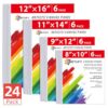 Simetufy 24 Pack Canvas for Painting, 6 of 8x10, 9x12,11x14, 12x16 Canvas Boards Art Paint Canvas for Adults & Kids - 100% Cotton Primed for Acrylic, Oil, Watercolor, Art Supplies