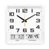 Simple And Versatile Modern Square Wall Clock Multi-function Display Temperature And Humidity Calendar Clock Modern Wall Clock Decorative Clock (Color : White) (White)