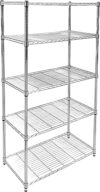 Simple Deluxe Heavy Duty 5-Tier Shelving Unit, 13.98''D x 35.83''W x 61.02''H Storage Shelving with 1250 lbs Capacity, Chrome