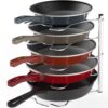 Simple Houseware Cabinet Pantry Pot and Pan Organizer Holder Rack, Chrome (Pack of 6)