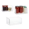 SIMPLEMADE Clear Refrigerator Organizer Bins - Clear Bins for Fridge, Containers for Fridge and Freezer, Multipurpose Storage for Kitchen, Office, Bathroom, Pack of 3 (Design 1)