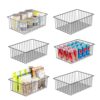 Simple Trending 6 Pack Large Metal Wire Baskets for Storage, Black
