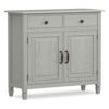 SIMPLIHOME Connaught 40" Wide Solid Wood Cabinet in Fog Grey