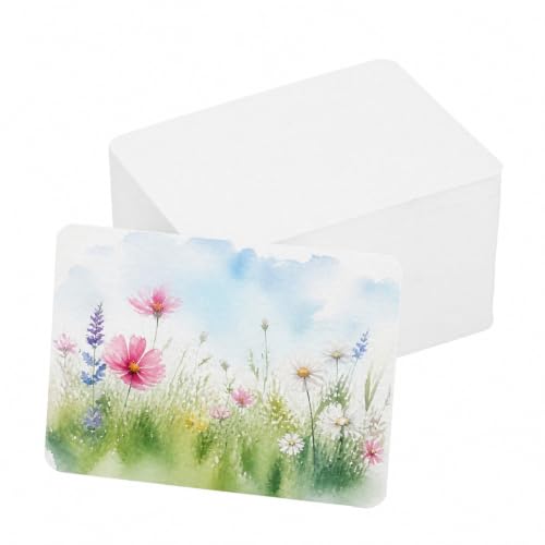 Sinbana 120 Sheets Watercolor Paper Bulk, 2.5x3.5in 140lb/300gsm Cold Press White Blank Round Corner Water Color Paper Cards for Students Adults Artists Drawing Sketching Crafting Postcards