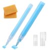 Sinbana 4pcs Masking Fluid Pen for Watercolor Painting, Masking Fluid Pens with 13.5cm/3mm & 13cm/0.7mm Applicator Tip with 2 Erasers Blue Liquid Marker for Various Art Projects Watercolor Ink