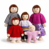 Sing2sky Wooden Dollhouse People Set - 5-Piece Poseable Family Figures Set，Playing House Gifts for Children - Montessori Pretend Play Dolls for Toddlers, Girls & Boys Ages 3+