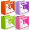 Sinload 4 Pcs 4 Inch Large Ring Binders with Pockets 3 Ring Binder 8.5" x 11" Presentation Folder View Binder with Customizable Clear Cover for Documents Files Projects(Multicolored)