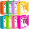 Sinload 8 Pcs 3 Ring Binder 4 Inch Capacity D Ring Binders with Pockets Large 8.5" x 11" Presentation Folder View Binder with Clear Cover for Documents, Files, Projects, Multicolor