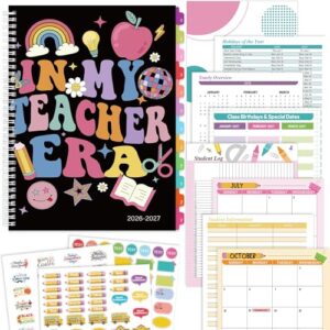 Sinload Teacher Planner 2026-2027 July 2026-June 2027, 11 x 8 inch Teacher Lesson Planner with Stickers Monthly Tabs Lesson Plan Book for Teachers Home school Classroom Organizer(Colorful)