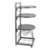 SIXRUN Adjustable 4 Tier Under Cabinet Pot Organizer, Carbon Steel Pan