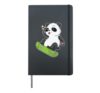 Skateboarding Panda Bear Hardcover Journal, Black