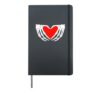 Skeleton Hands Holding Heart Halloween Skeleton Heart Hardcover Journal, Black