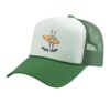 Skeleton Hand Surfboard Surfer Slang, Gnar-Gnar Trucker Hat with Adjustable Mesh Back, Kelly Green/White