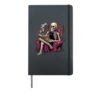 Skeleton Reading With Black Cat Spooky Halloween Costume Hardcover Journal, Black