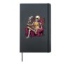 Skeleton Reading With Golden Retriever Spooky Halloween Hardcover Journal, Black