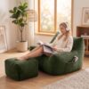 Skepphlay Bean Bag Chair with Ottoman, Oversized Comfy Bean Bag Sofa