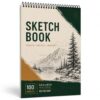 Sketch Book 5.5 x 8.5 Inch, Top Spiral Bound Drawing Pad 100 Sheets, 80/100 GSM Perforated Paper for Pencil Charcoal and Colored Pencils, Portable Art Supplies Gift for Kids and Adults