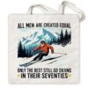 Ski Canvas Tote Bag for Men, Ski Gifts for Grandpa, Skiing Accessories Bag