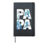 Ski Dad and Kid PAPA Mountain Winter Sports Theme Design Hardcover Journal, Black