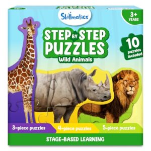 Skillmatics Step by Step Jigsaw Puzzles – Toddler Toys & Games, 40 Pieces