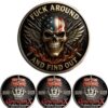 Skull Challenge Coin, Double-Sided Embossed