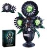 Skull Flower Building Set, Gothic Botanical Kit for Adults, Halloween Decor