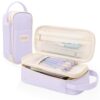 SKYDUE Purple Pencil Case for Girls - Aesthetic Pencil Bag with Multi-Compartment, Large Capacity Zippered Pencil Pouch for School Supply