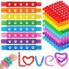 Skylety 120 Pack Paw Print Party Favors Paw Print Pop Tubes Sensory Toy for Kids Boys Girls Anxiety Colorful Pop Tubes Birthday Favors Classroom Rewards School Educational Learning Activity Supplies