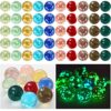 Skylety 50 Pieces Marbles Glow in the Dark Handmade Glass Marbles Colorful Glass Marble for Boys and Girls Marble Games, DIY and Home Decoration, 10 Colors