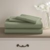 Sleeper Sofa Bed Sheet Set - Moss Solid Twin Size Sofa Bed Sheets (36" x 72" x 4") - Easy Fits Mattresses Up to 4" Inches Deep Pocket - 100% Cotton Sleeper Sheets-4 Pc Set, 600 TC