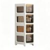 Slim Rolling Storage Cart, Tall Narrow Bathroom Storage Cabinet with 5 Tiers and Drawers, Versatile Storage Solution for Kitchen, Laundry, and More
