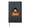 Sloth Autumn Leaves Pumpkins Thanksgiving Halloween Hardcover Journal, Black