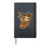 Sloth Witch on Branch with Pumpkin Hardcover Journal, Black