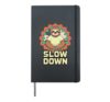 Slow Down Sloth Mandala Relax Calm Graphic Hardcover Journal, Black