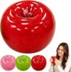 Slushy Apple Squishy Toy, 3 Inch Green Slow Rising Fidget (Red)