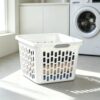 Small 1.5 Bushel Square Plastic Laundry Basket White