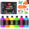 Smallbudi Large Neon Washable Paint Set for Kids 6 Colors, 16.9 Oz/500ml