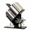 Small Tree Bookshelf,3 Tier Wood Mini BookShelf for CDs/Movies/Books, Black