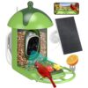 Smart Bird Feeder with Camera Outdoor Birdhouse: AI Identifies 11000+ Species, 2K HD with Arrival Alerts, Attracts Hummingbirds, Dual Squirrel-Proof, Solar Powered, Gifts for Bird Lovers Mom Dad