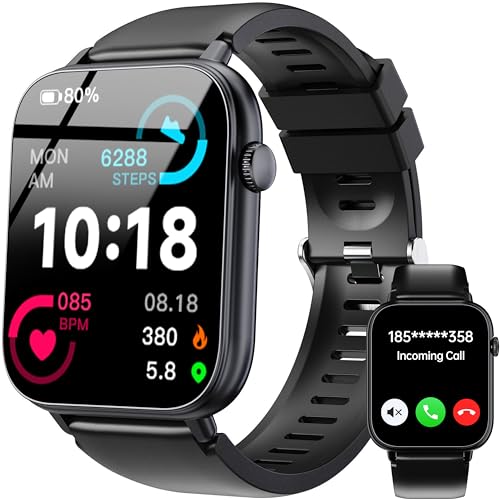 Smart Watch for Men Women, 1.83" HD Touchscreen Fitness Tracker, Bluetooth Calls/Notifications, 100+ Sport Modes, 24/7 Heart Rate & Sleep Monitor, IP68 Waterproof Smartwatch for Phone Android iOS