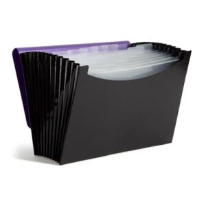 Smead Accordion File Organizer, Document Folder, 12 Divider, Purple/Black
