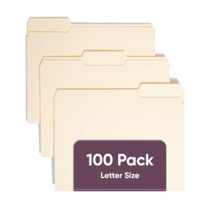 Smead File Folders Letter Sized, 1/3-Cut Tab, Assorted Positions, Letter Size Manila Folders, 100 Per Box (10381)
