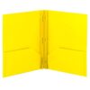 Smead Poly Two-Pocket Folder, Three-Hole Punch Prong Fasteners, Letter Size, Yellow, 3 per Pack (87733)
