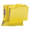 Smead Pressboard Fastener File Folder with SafeSHIELD Fasteners, 2 Fasteners, 1/3-cut Tab, 2" Expansion, Letter Size, Yellow, 25 Per Box (14939)