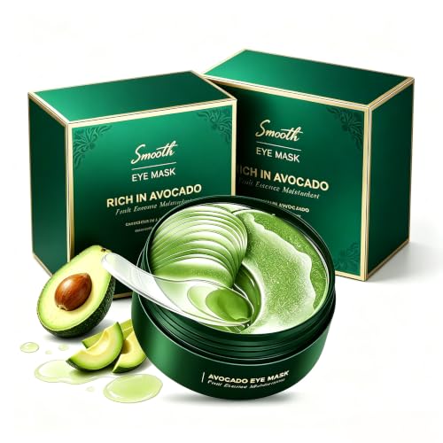 Smoilvot 120 Count Avocado Moisturizing Under Eye Mask, Hydrating Hydrogel Eye Treatment Patches for Women, Relieve Morning Puffiness, Brighten Dull Under-Eye Dark Circles, Reduce Fine Lines
